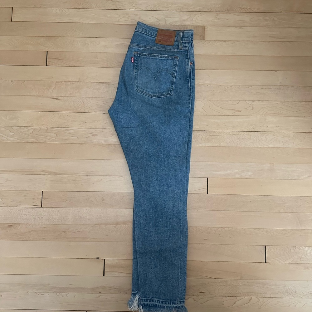 Levi's 501 Skinny Jeans with Leather Patch